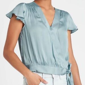 Blue Banana Republic Flutter Sleeve Wrap Top (NWT)